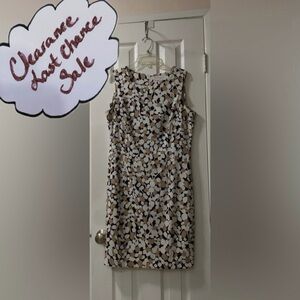 Ronni Nicole Women’s Size 14 Black, White, and Tan Midi Dress